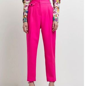 River Island Pink Pleated Tapered Pants